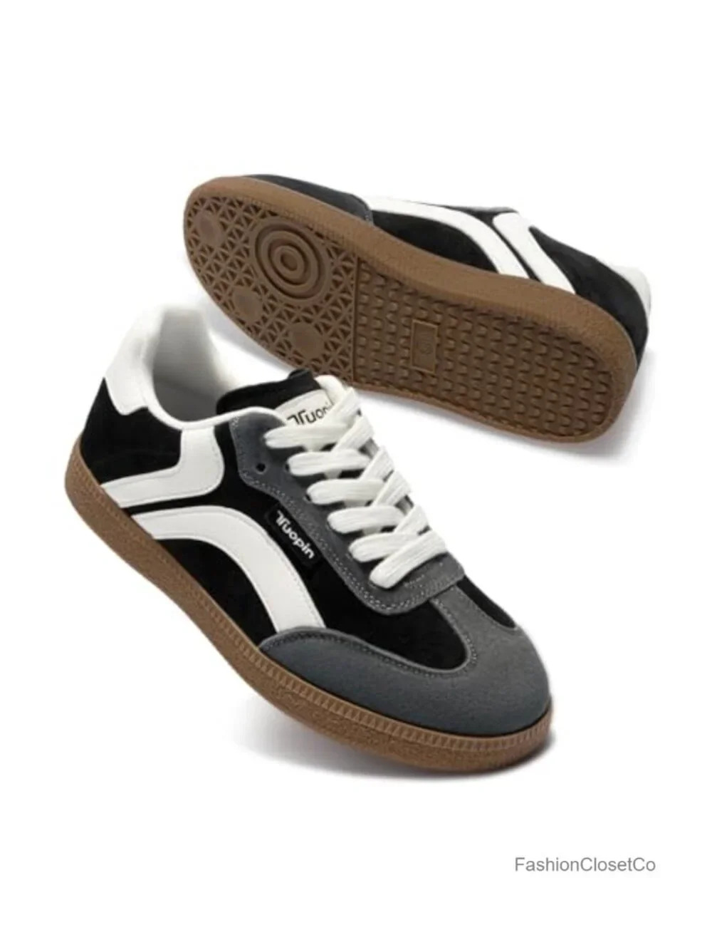 Wide Toe Box Retro Fashion Sneakers with Gum Sole